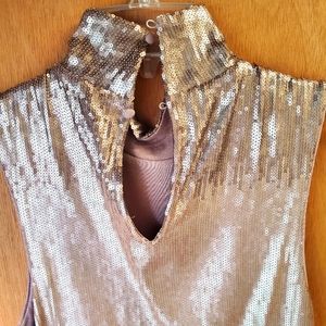 Anthropologie Floreat Gold Sequined bodysuit